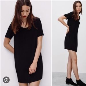 Wilfred free Aritzia dark teal mini dress size medium fully lined